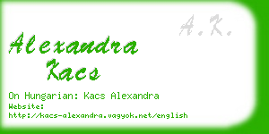 alexandra kacs business card